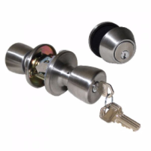 Deadbolt Combo with Striker Plate and Bolt – Stainless Steel