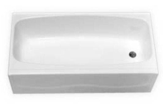 27″ x 54″ Fiberglass Tub Right Hand Drain – White