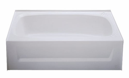27″ x 54″ Plastic Boxed Tub Left Hand Drain – White