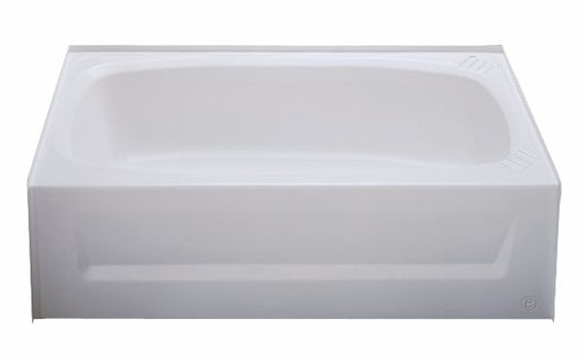 27″ x 54″ Plastic Boxed Tub Right Hand Drain – White