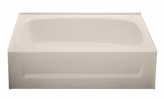 27″ x 54″ Plastic Boxed Tub Right Hand Drain – Almond